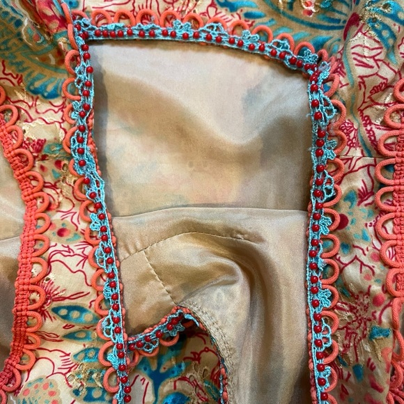 CYNTHIA STEFFE Sleeveless Beaded Cotton Dress,  Silk Lined, Sz 4 - Picture 12 of 16